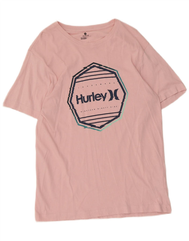 T-shirt grafica da uomo Hurley Top in cotone rosa medio