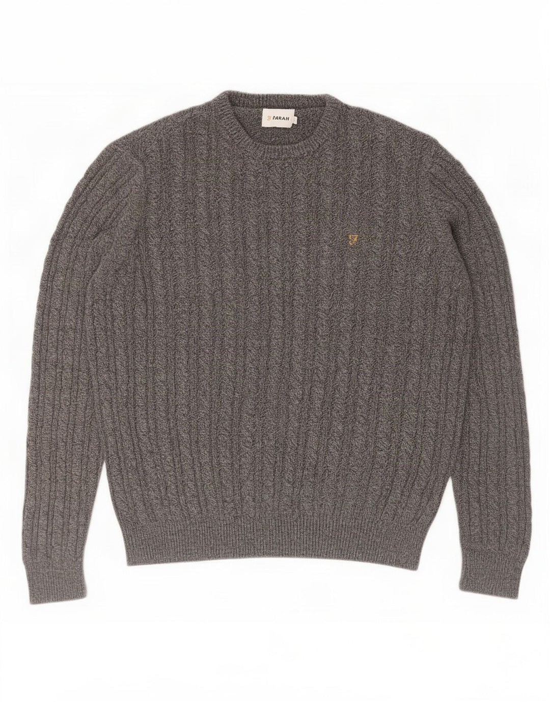Maglione maglione girocollo da uomo Farah grande cotone grigio