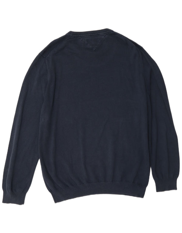 Maglione maglione girocollo da uomo Tommy Hilfiger 2XL Blu navy a blocchi di colore