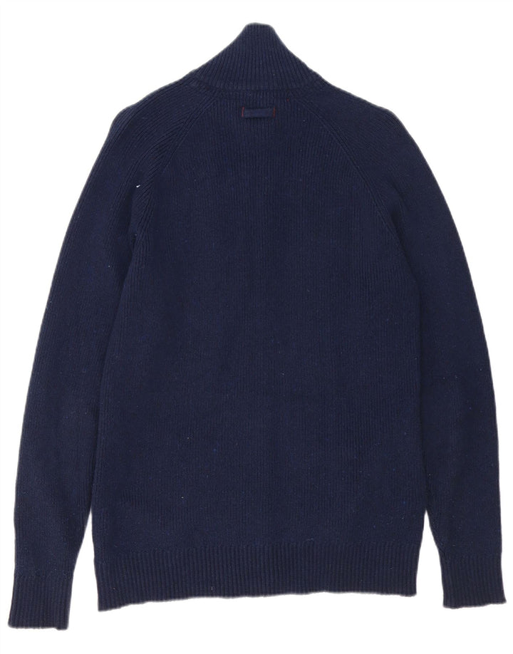 Maglione cardigan da uomo Jack & Jones in cotone blu navy medio