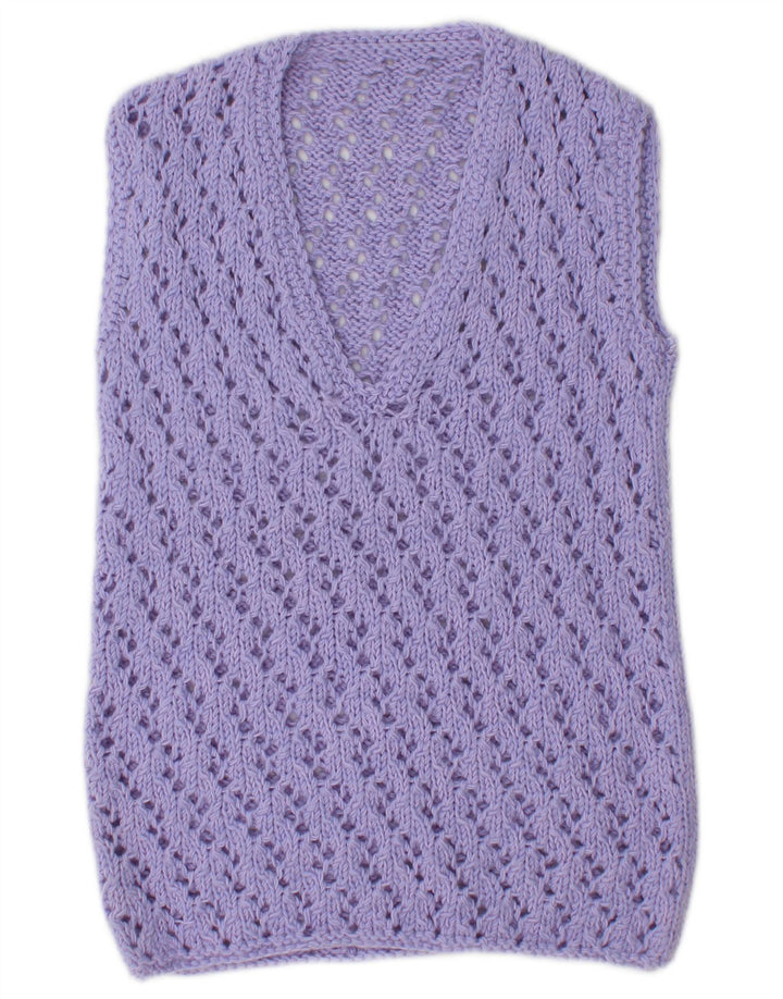 Canottiera vintage da donna UK 12 viola medio