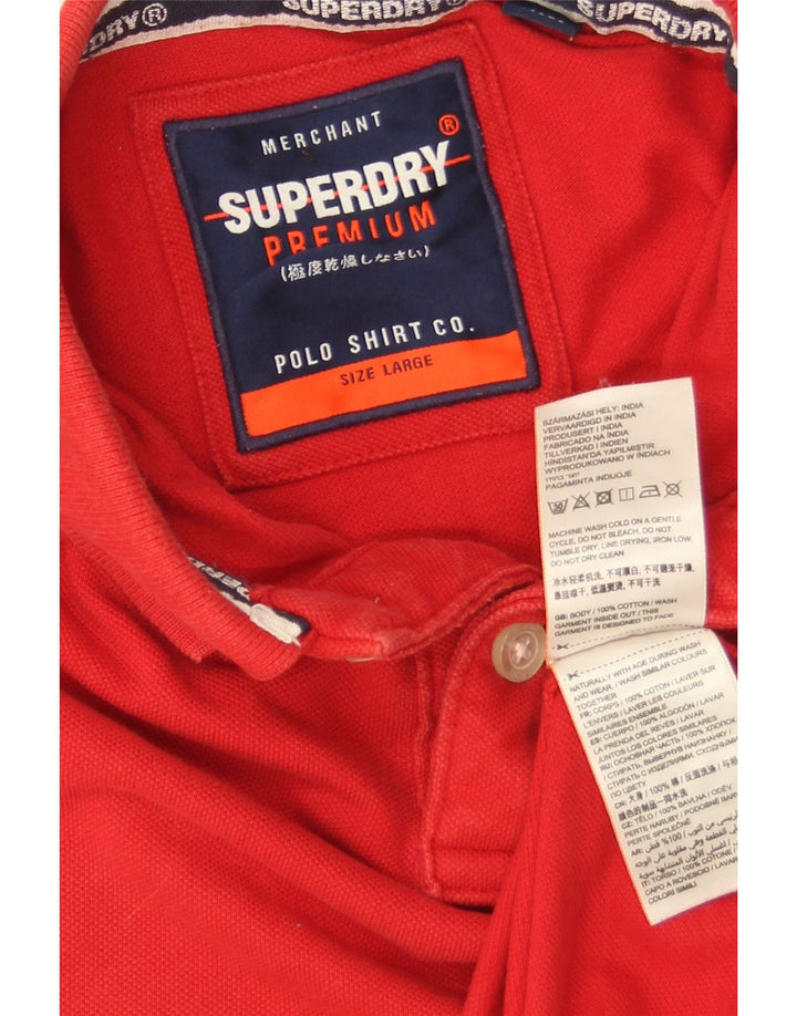 Polo da uomo Superdry grande rossa in cotone