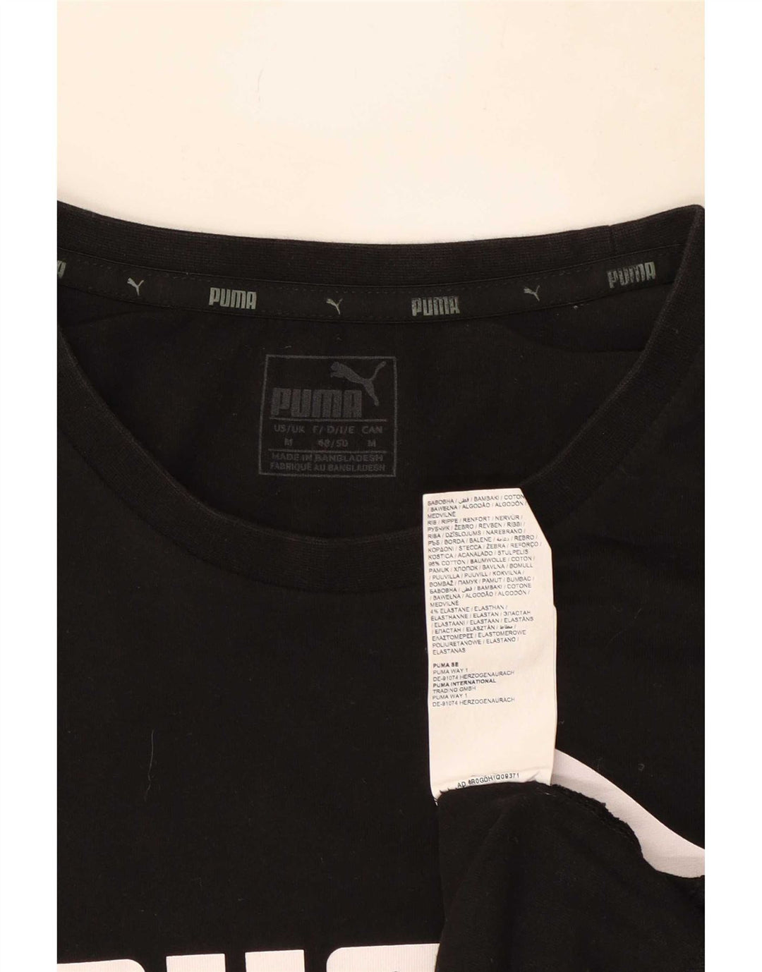 T-shirt grafica da uomo Puma Top in cotone nero medio