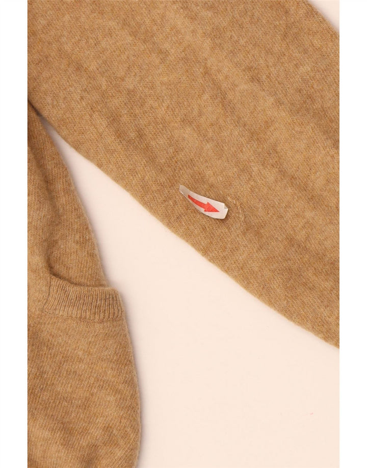 Maglione cardigan da donna Benetton UK 16 Lana d'agnello marrone grande