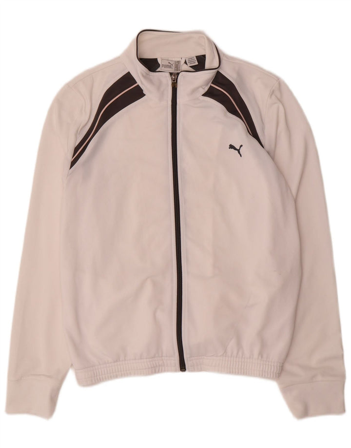 Giacca da tuta da donna Puma UK 14 Large Bianco Colourblock Poliestere