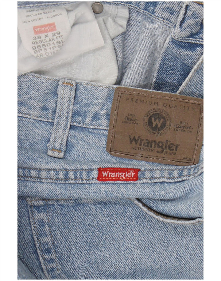 Jeans dritti da uomo Wrangler vestibilità regolare W38 L29 cotone blu