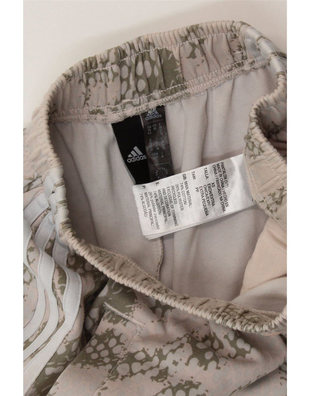 Pantaloni da tuta da donna ADIDAS UK 4/6 XS Cotone mimetico beige