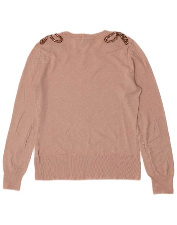 Maglione da donna con scollo a barca Oasis UK 10 piccolo in viscosa rosa