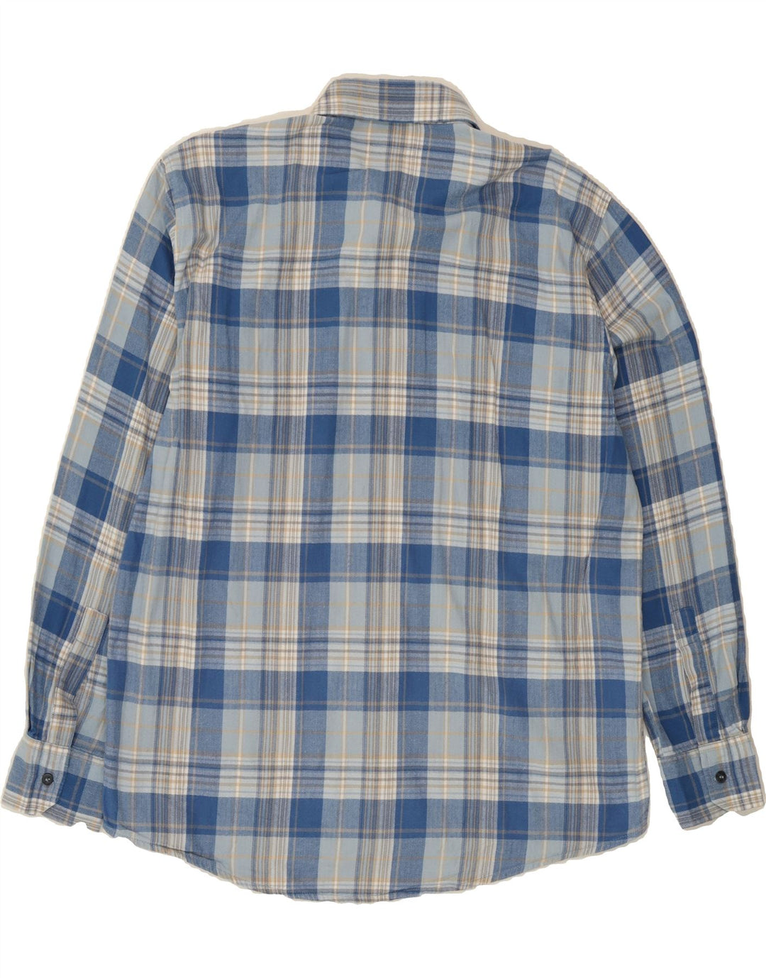 SEA BARRIER Mens Shirt Large Blue Check Cotton Vintage Sea Barrier and Second-Hand Sea Barrier from Messina Hembry 