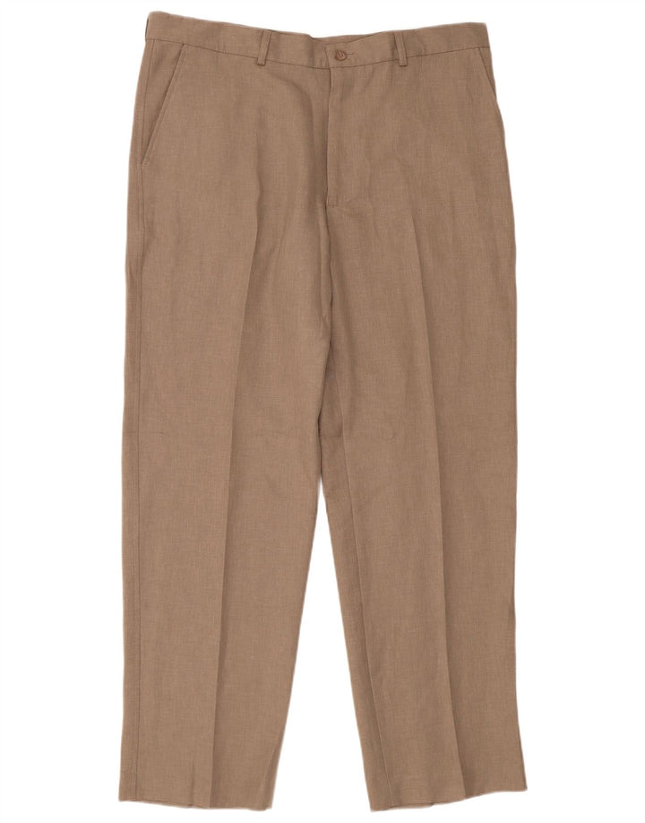 Pantaloni chino dritti da uomo Farah W38 L31 Poliestere beige