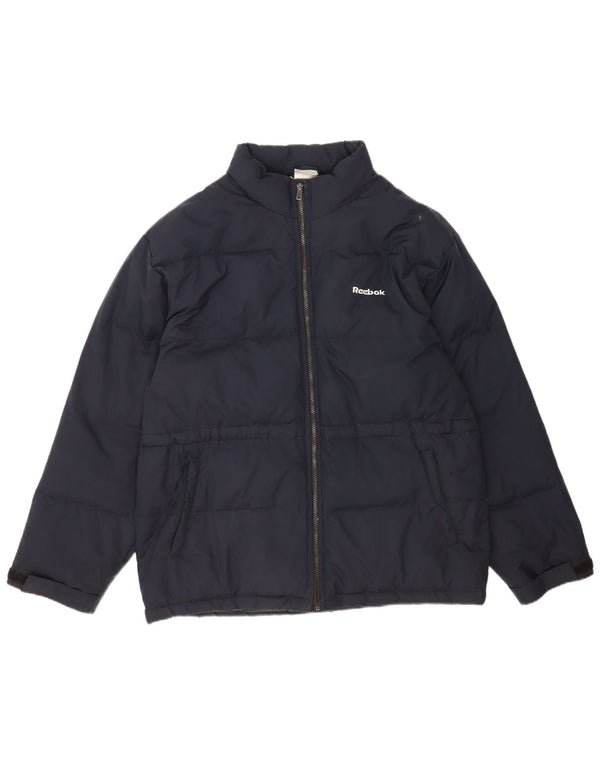 Giacca imbottita oversize da donna Reebok UK 16 Large in poliestere blu navy