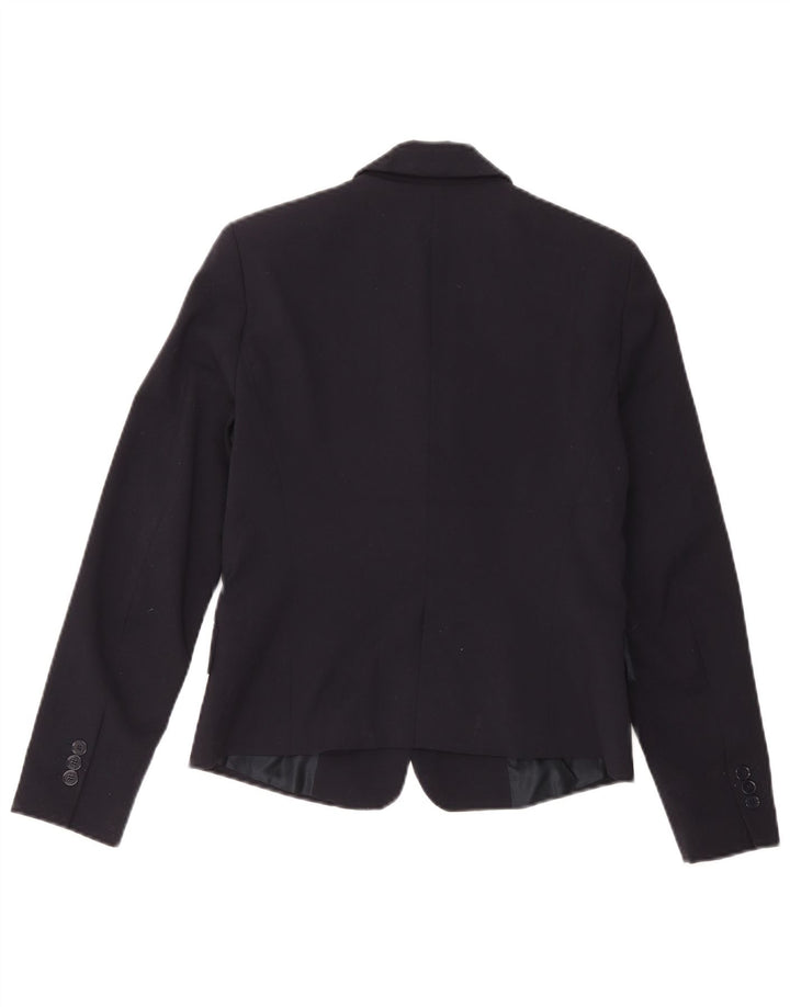 Giacca blazer da donna a 1 bottone Zara UK 12 poliestere blu navy medio