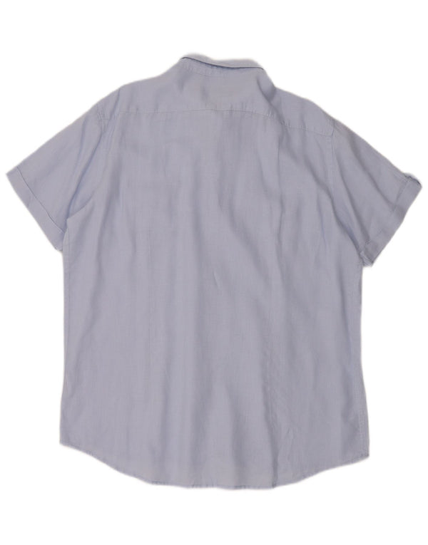 Camicia a maniche corte da uomo Carrera XL lino blu