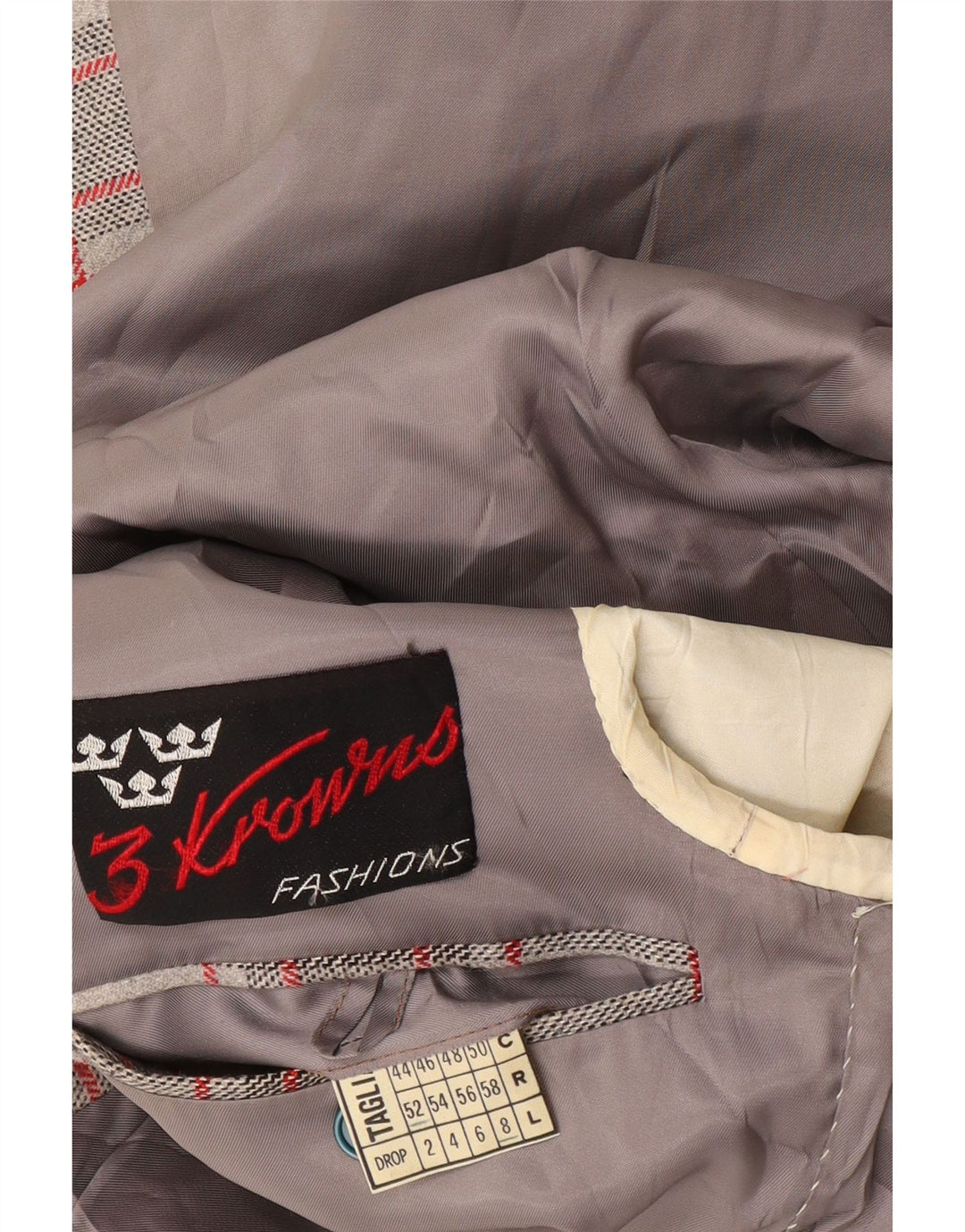 Giacca blazer vintage da uomo a 2 bottoni IT 52 XL a quadri grigi