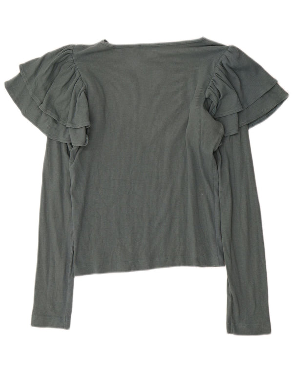 Top Zara da donna a maniche lunghe UK 12 Grigio medio