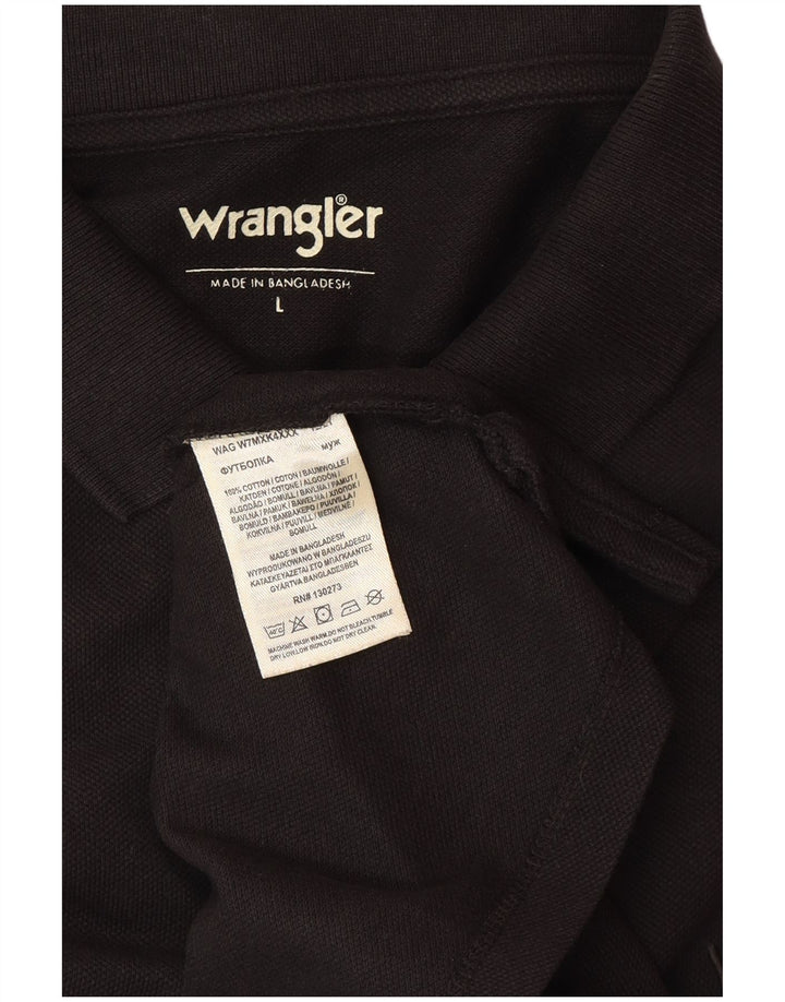 Polo da uomo WRANGLER grande in cotone nero