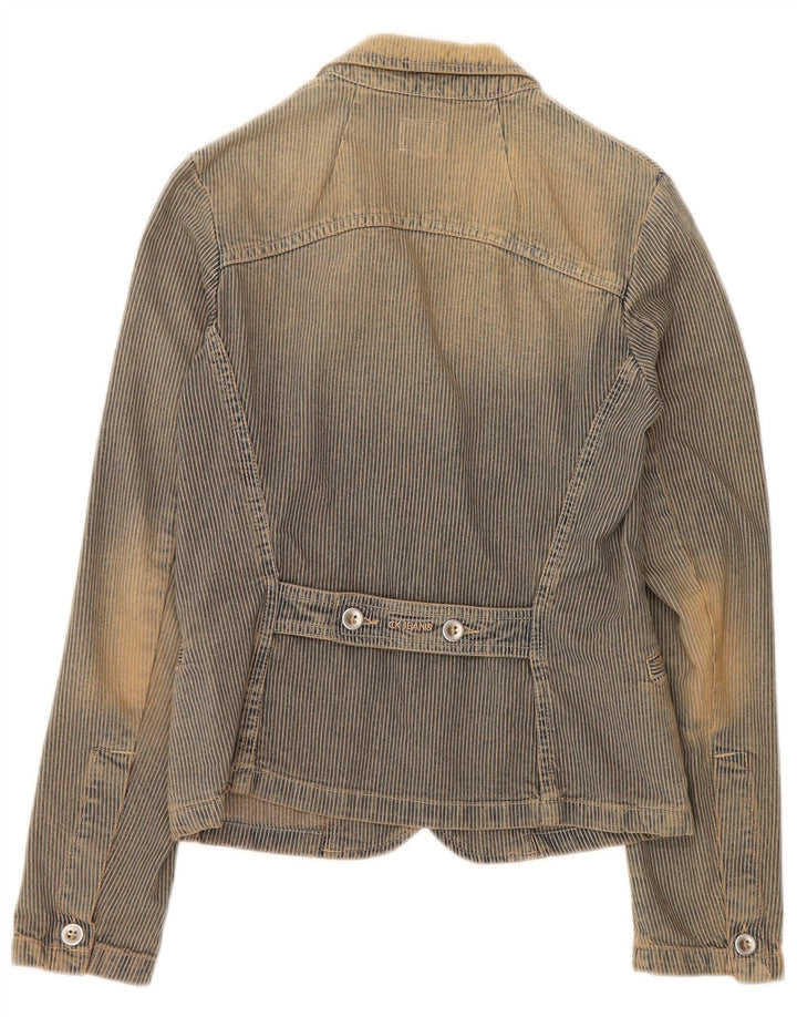 Giacca blazer a 3 bottoni da donna Calvin Klein Jeans UK 10 piccola blu