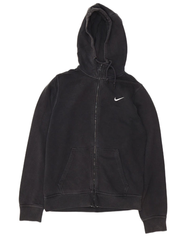 Felpa con cappuccio e zip Nike da uomo piccola in cotone nero