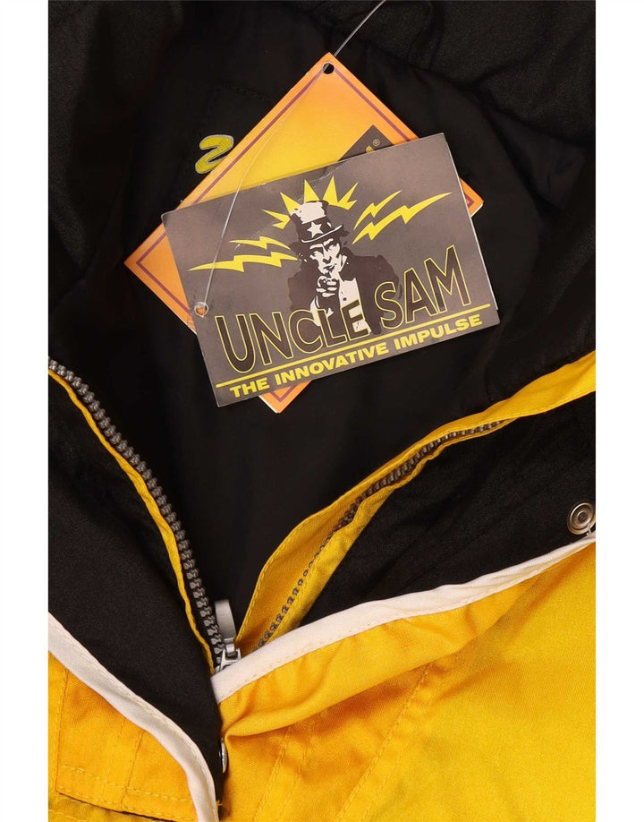 Giacca imbottita oversize da donna Uncle Sam UK 10 Small Yellow Colourblock