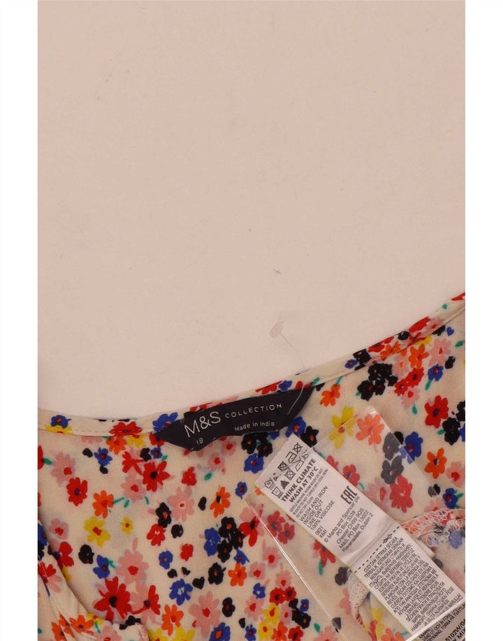 Top camicetta con maniche a 3/4 da donna Marks & Spencer UK 18 XL multicolore