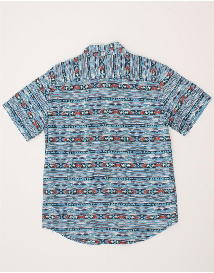 Camicia da uomo a maniche corte VINTAGE in cotone a righe blu medio