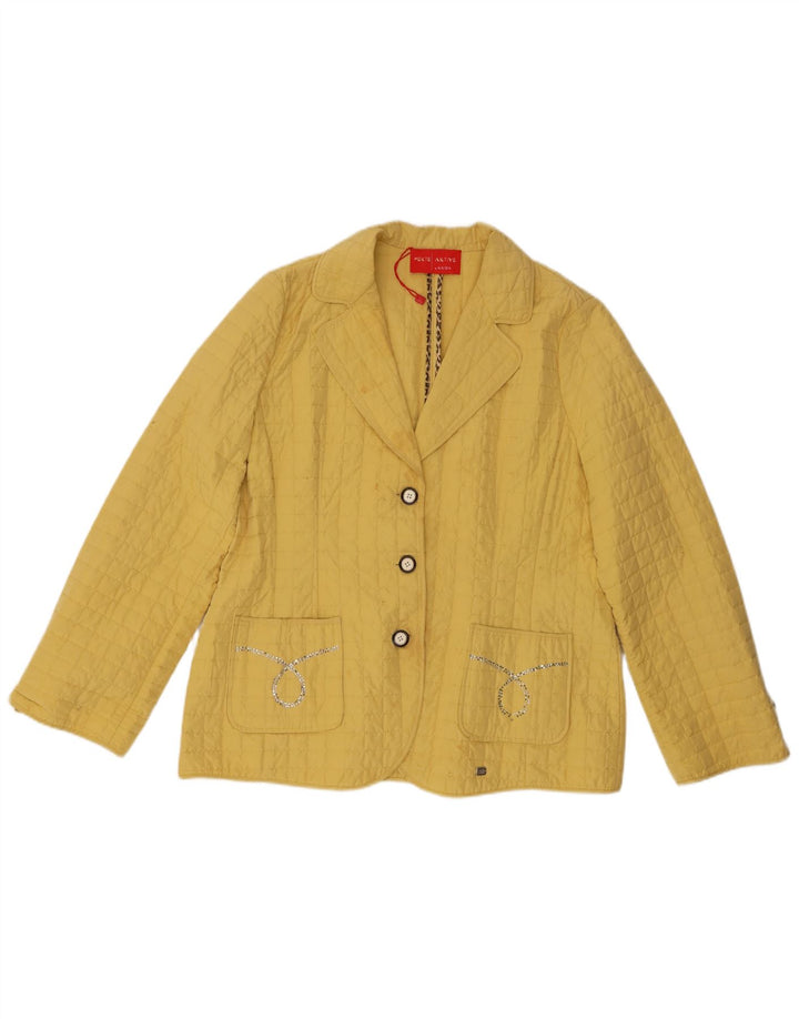 Giacca blazer trapuntata a 3 bottoni da donna Perte by Krizia taglia 23 media gialla