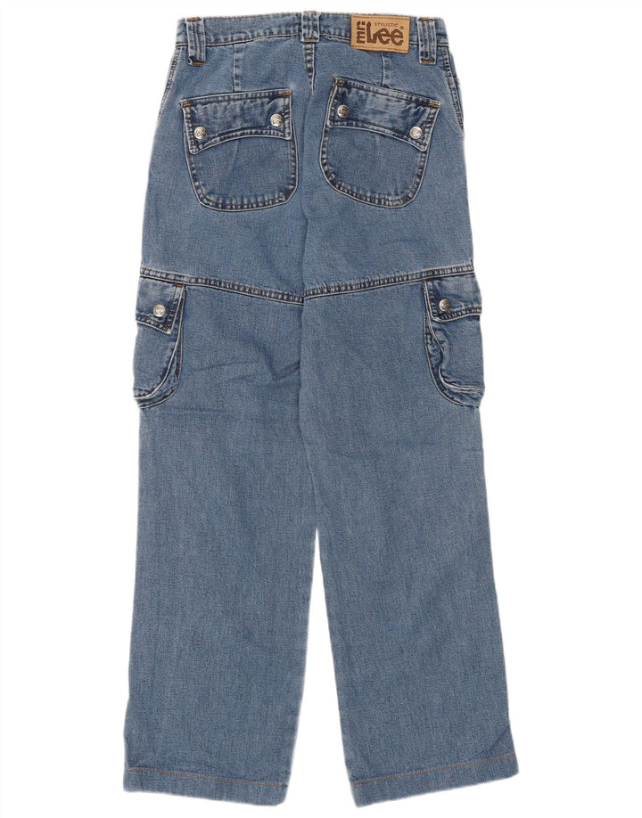 Jeans dritti cargo da donna Lee W27 L27 cotone blu