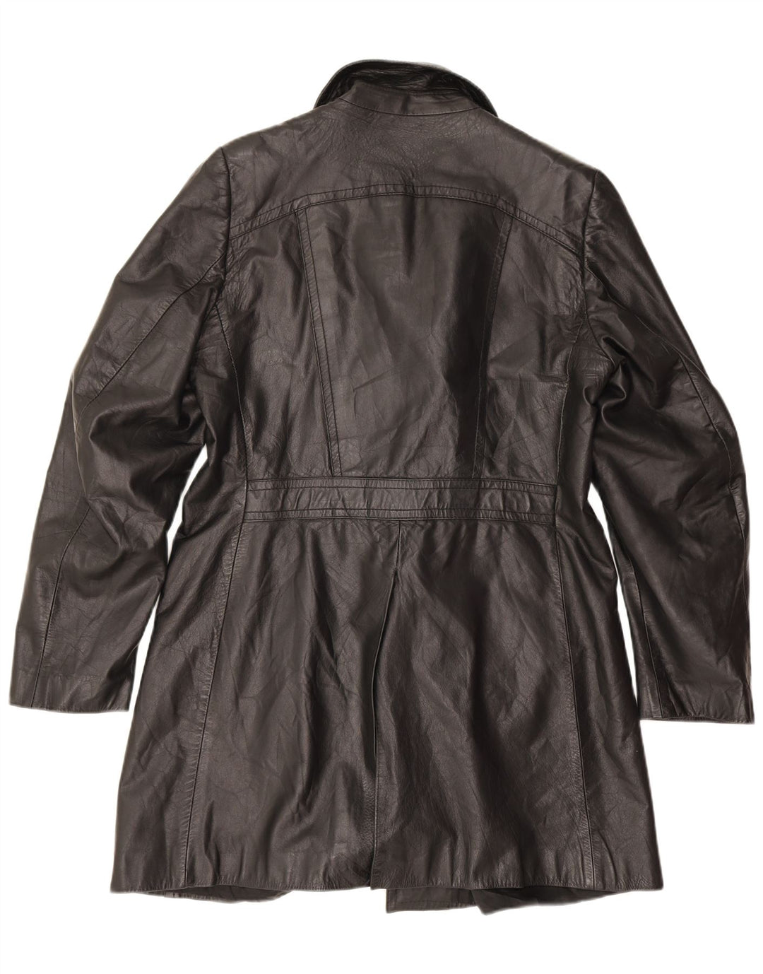 Cappotto in pelle vintage da uomo UK 38 medio nero