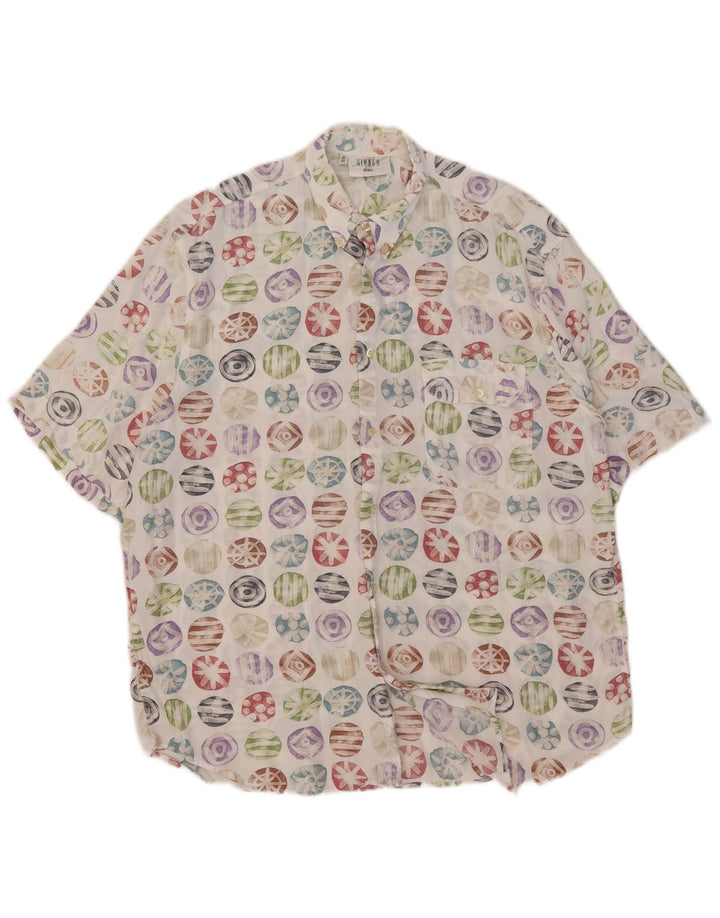 Maglia da uomo a maniche corte Giunco taglia 42 16 1/2 Large geometrica multicolore