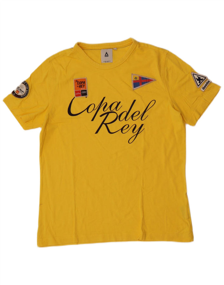 T-shirt grafica da uomo Gaastra Top grande in cotone giallo