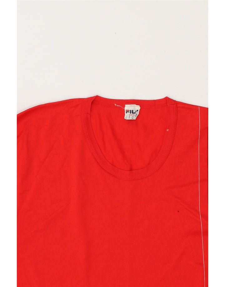FILA Womens Oversized T-Shirt Top UK 10 Small Pink Cotton Vintage Fila and Second-Hand Fila from Messina Hembry 