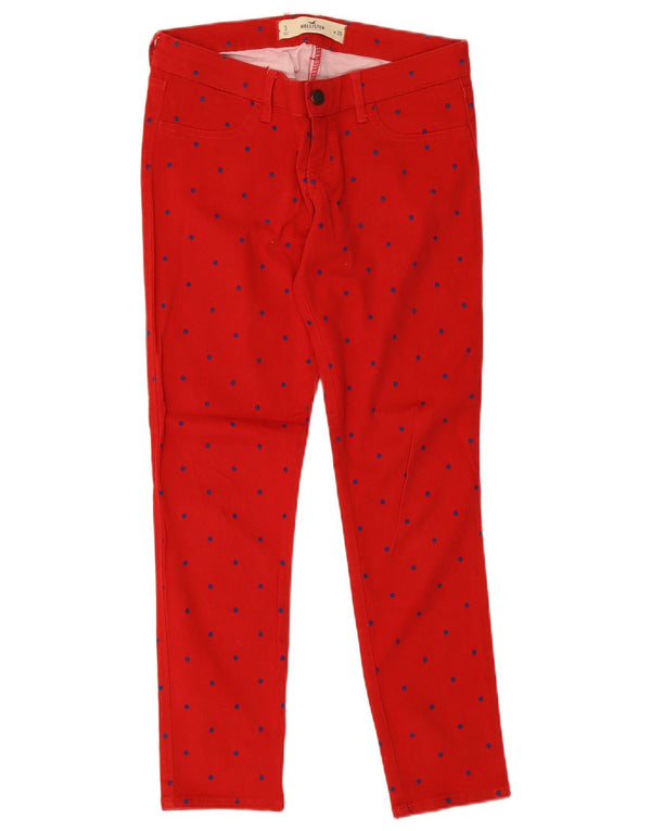 Jeans Jegging Hollister da donna US 3 XS W26 L26 cotone maculato rosso