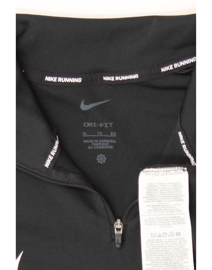 Top della tuta pullover con zip grafica Nike Dri Fit da donna UK 18 XL Nera