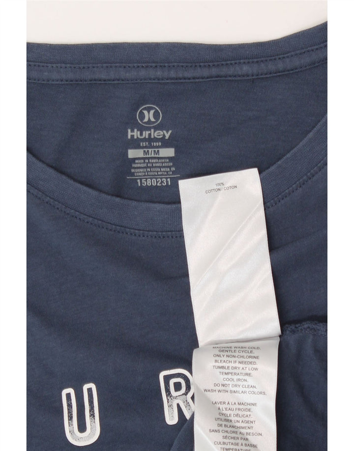 T-shirt grafica da uomo Hurley Top in cotone blu navy medio