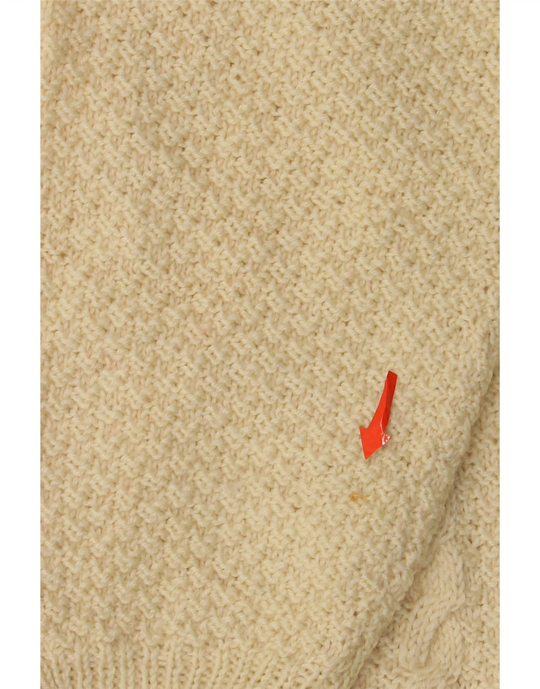 Maglione vintage da uomo con scollo a V grande beige