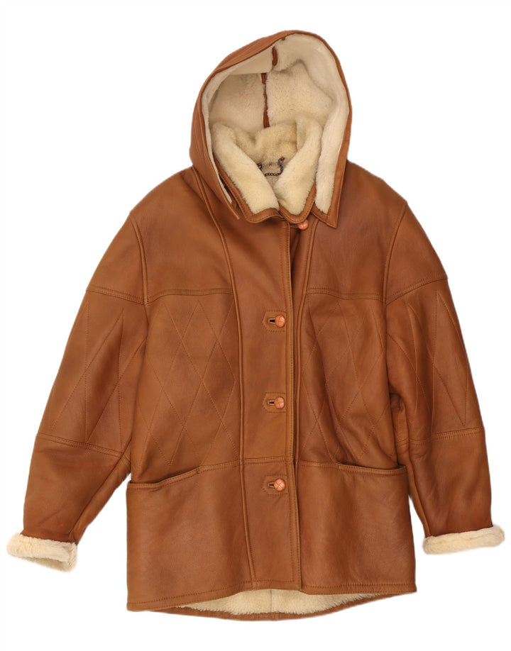 Cappotto In Shearling Con Cappuccio Donna Conbipel IT 42 Marrone Medio