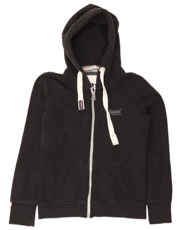 Maglione con cappuccio e zip da uomo Superdry piccolo in cotone nero