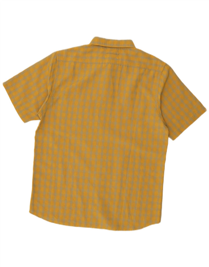 Camicia a maniche corte da uomo The North Face in modal a quadri gialli medi