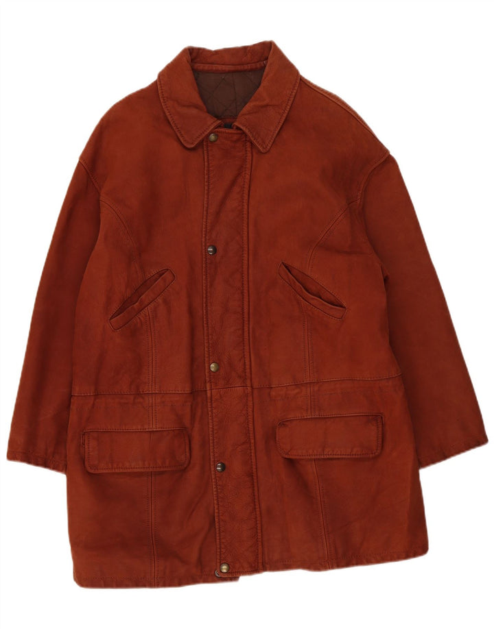 Cappotto in pelle da uomo Quartadecade UK 38 Marrone medio