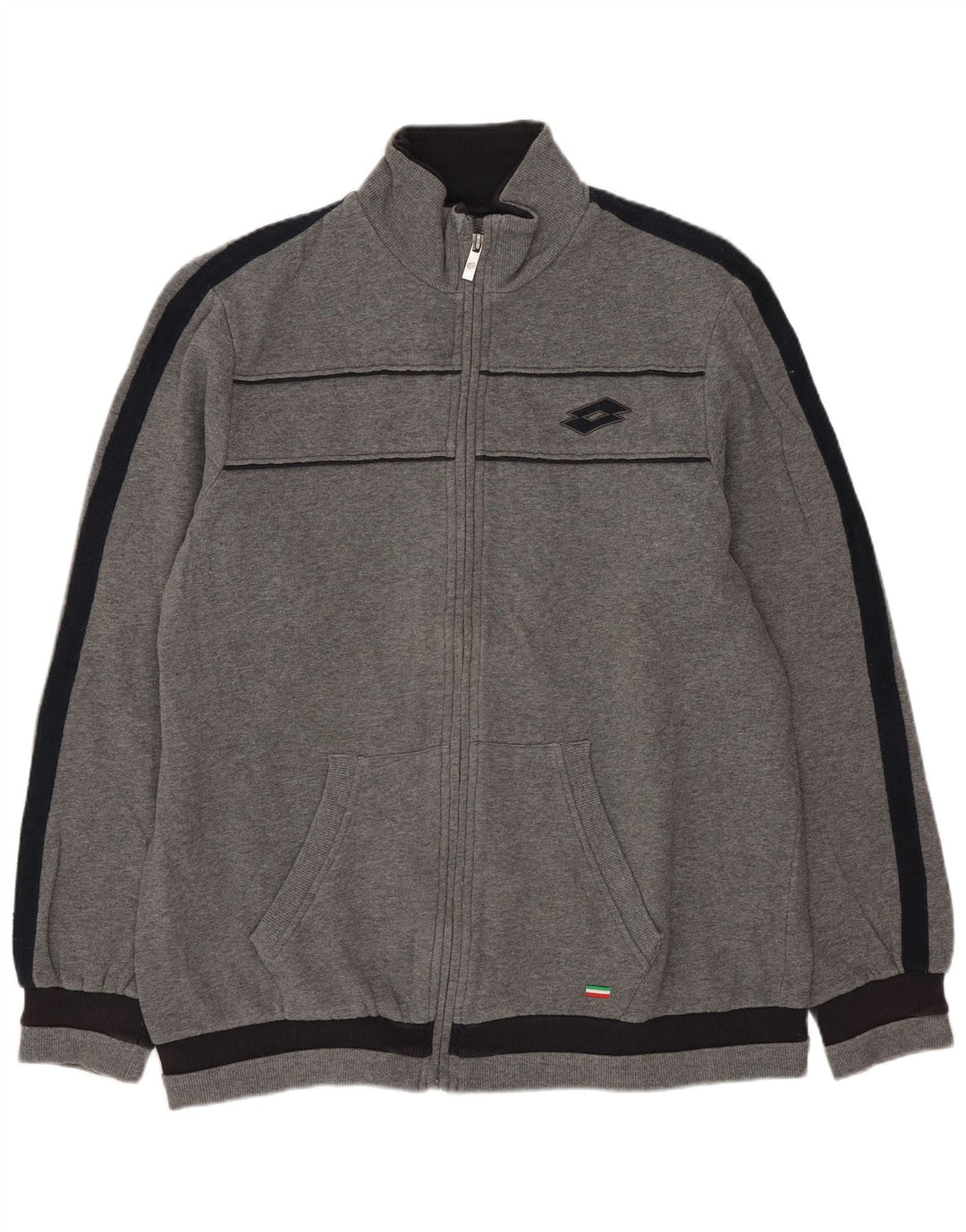 Giacca da tuta da uomo Lotto grande in cotone color block grigio