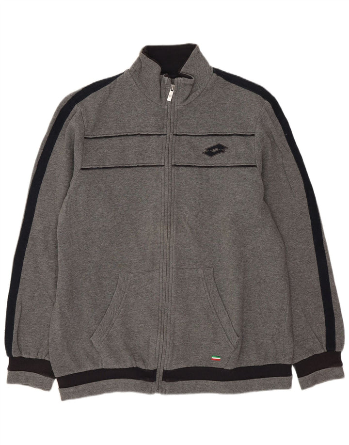 Giacca da tuta da uomo Lotto grande in cotone color block grigio