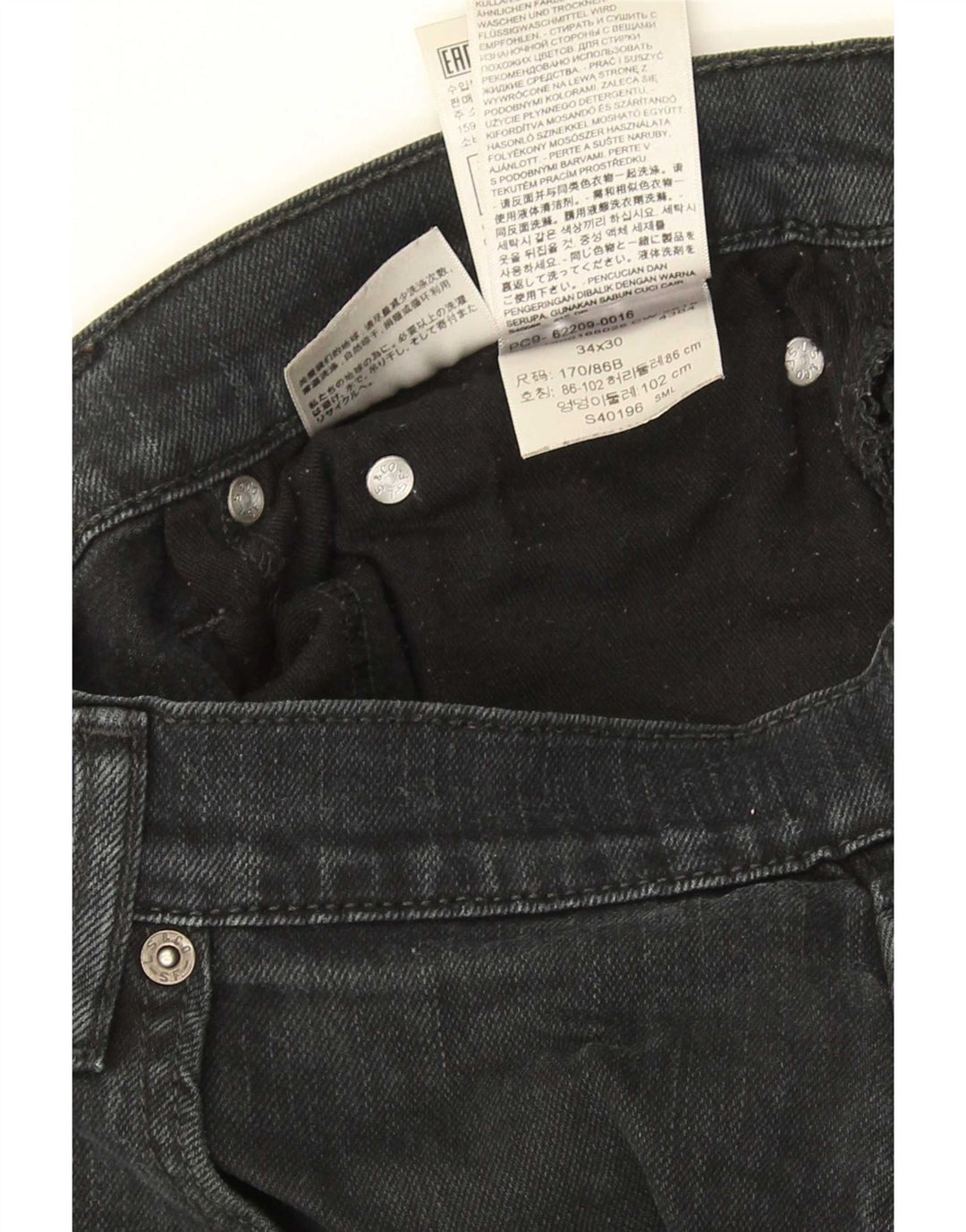 Jeans slim da uomo Levi's W34 L30 cotone nero
