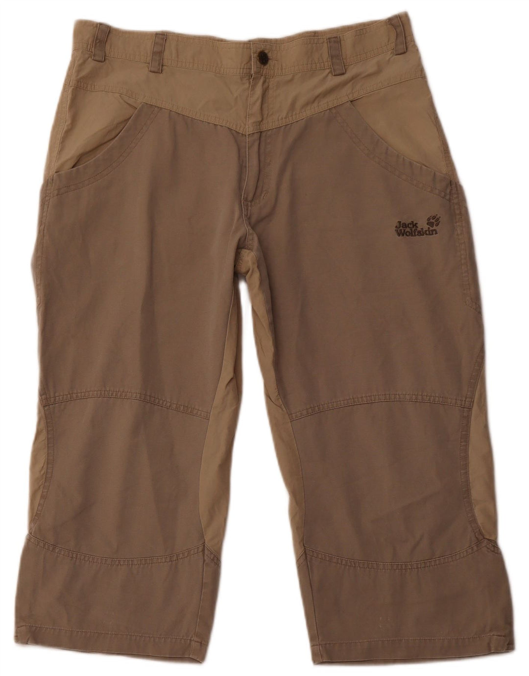 JACK WOLFSKIN Bermuda da uomo W34 Large Marrone Colorblock Cotone