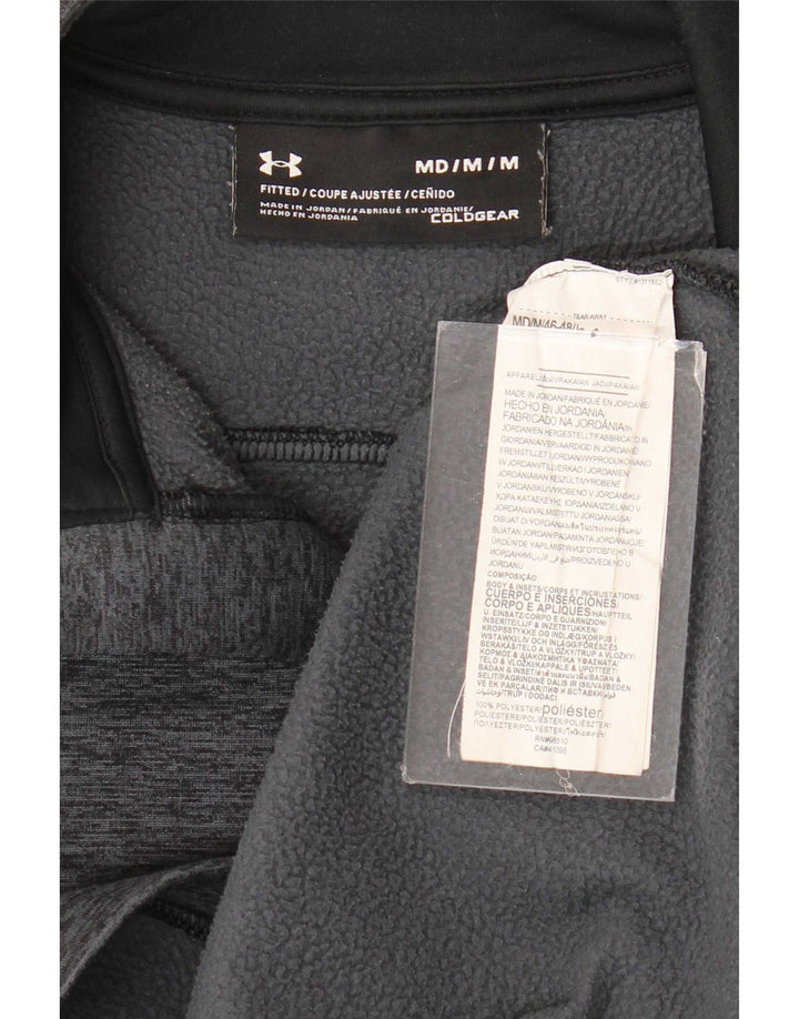 Felpa con collo con zip Under Armour da uomo Cold Gear, maglione grigio medio chiazzato