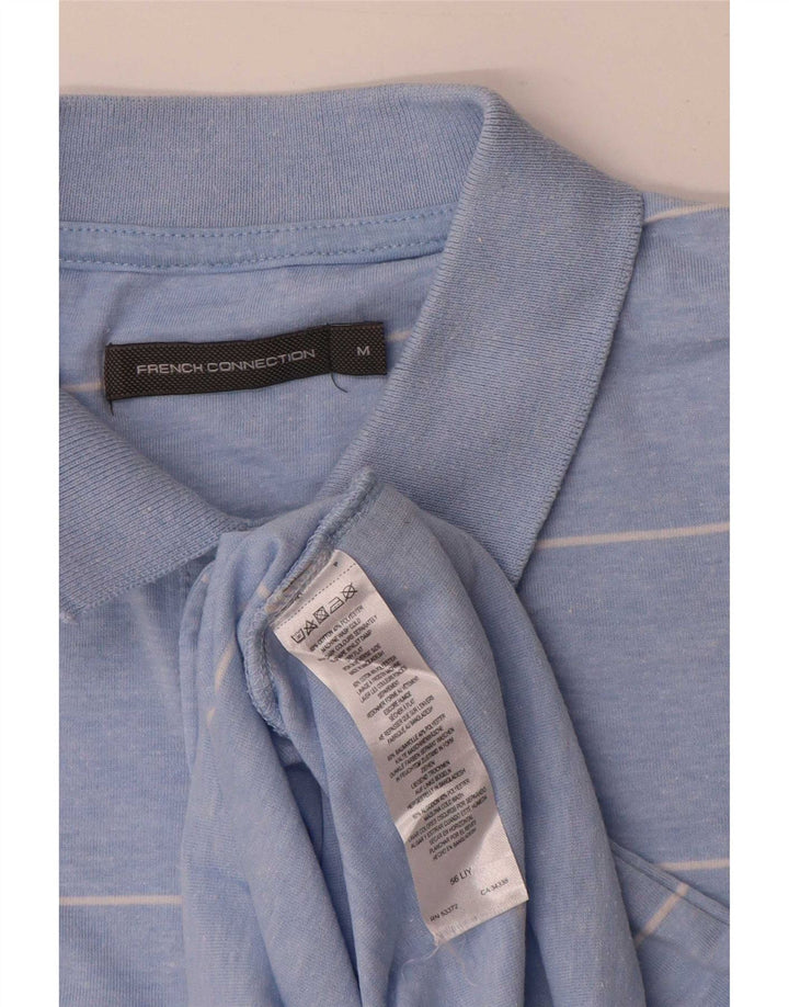 Polo da uomo French Connection in cotone a righe blu medio