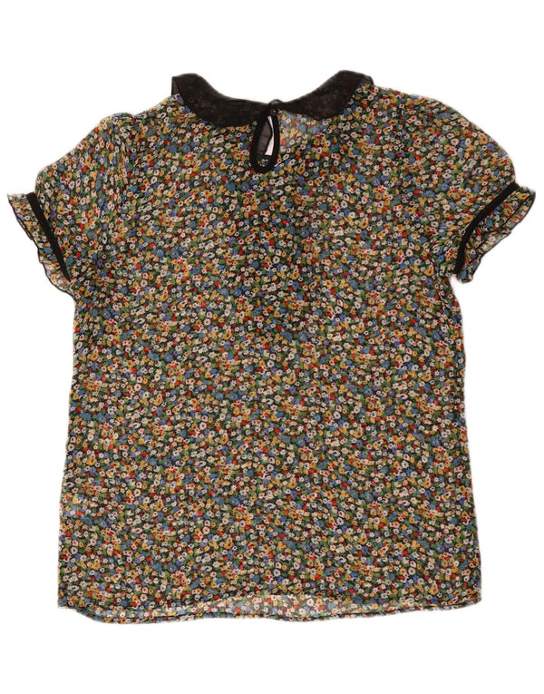 Topshop Camicetta trasparente da donna Top UK 12 Medio floreale multicolore