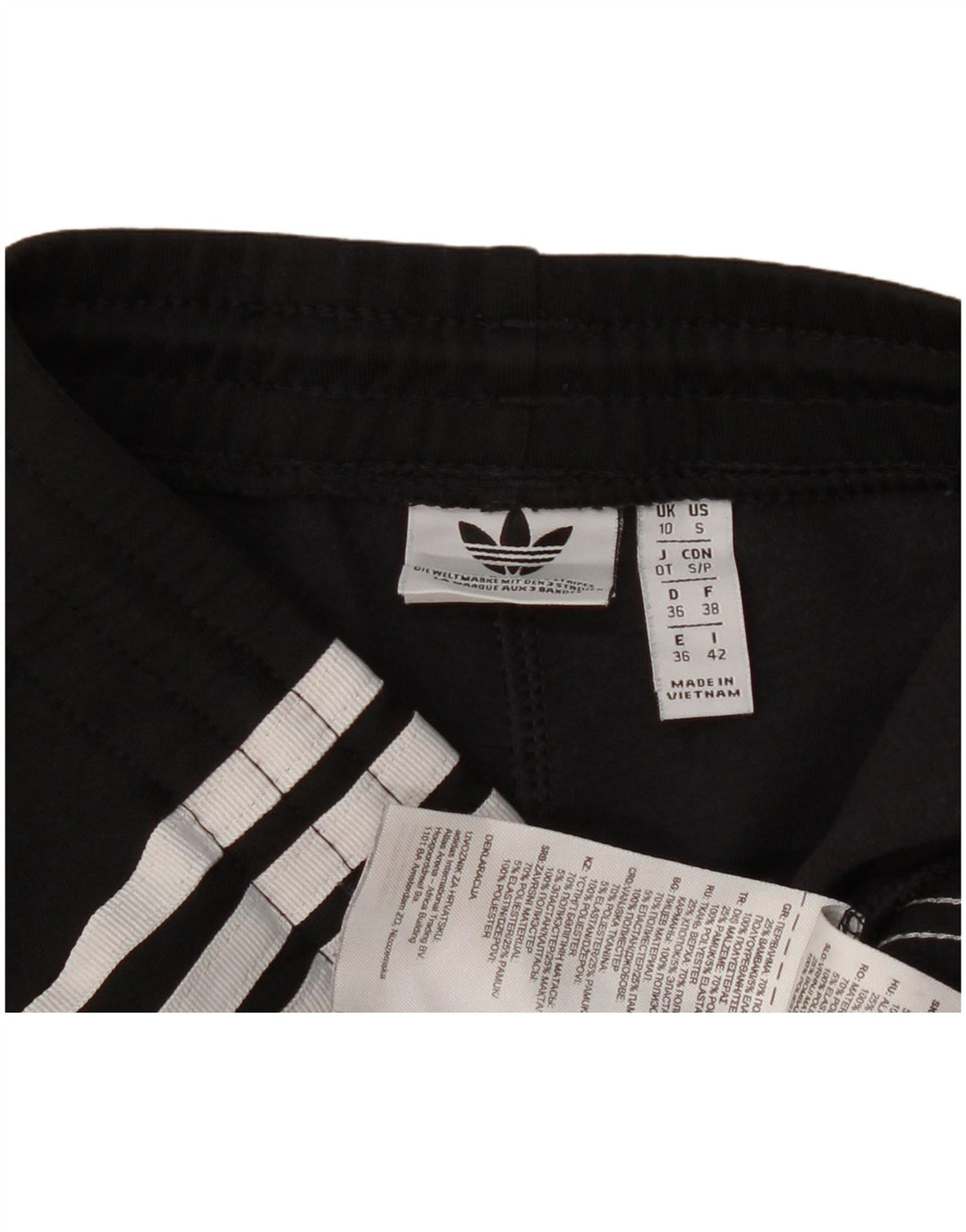 Pantaloni della tuta da donna Adidas UK 10 piccoli poliestere nero