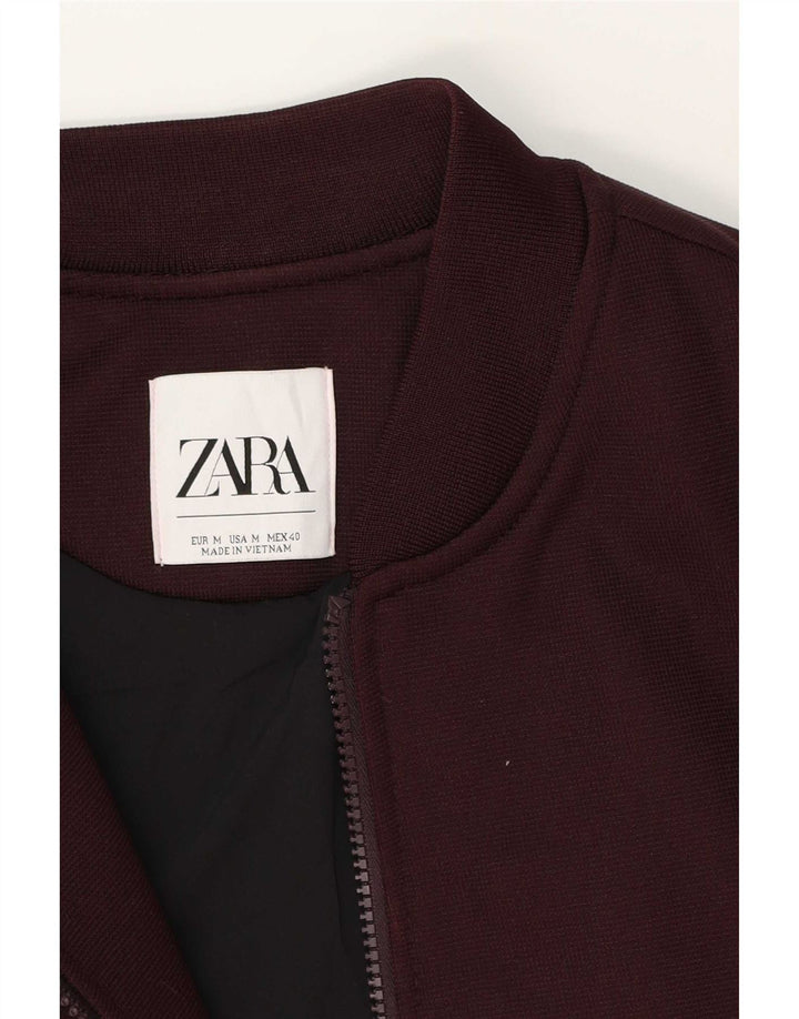 Giubbotto bomber da uomo Zara UK 38 Poliestere bordeaux medio