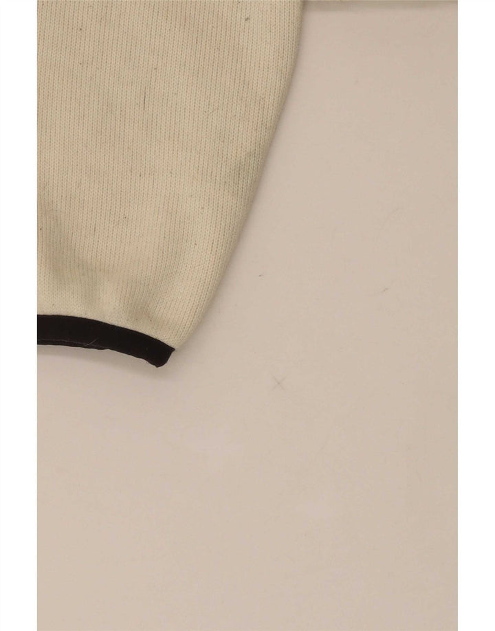 Felpa oversize da donna con zip 1/4 Dkny UK 6 XS poliestere bianco sporco