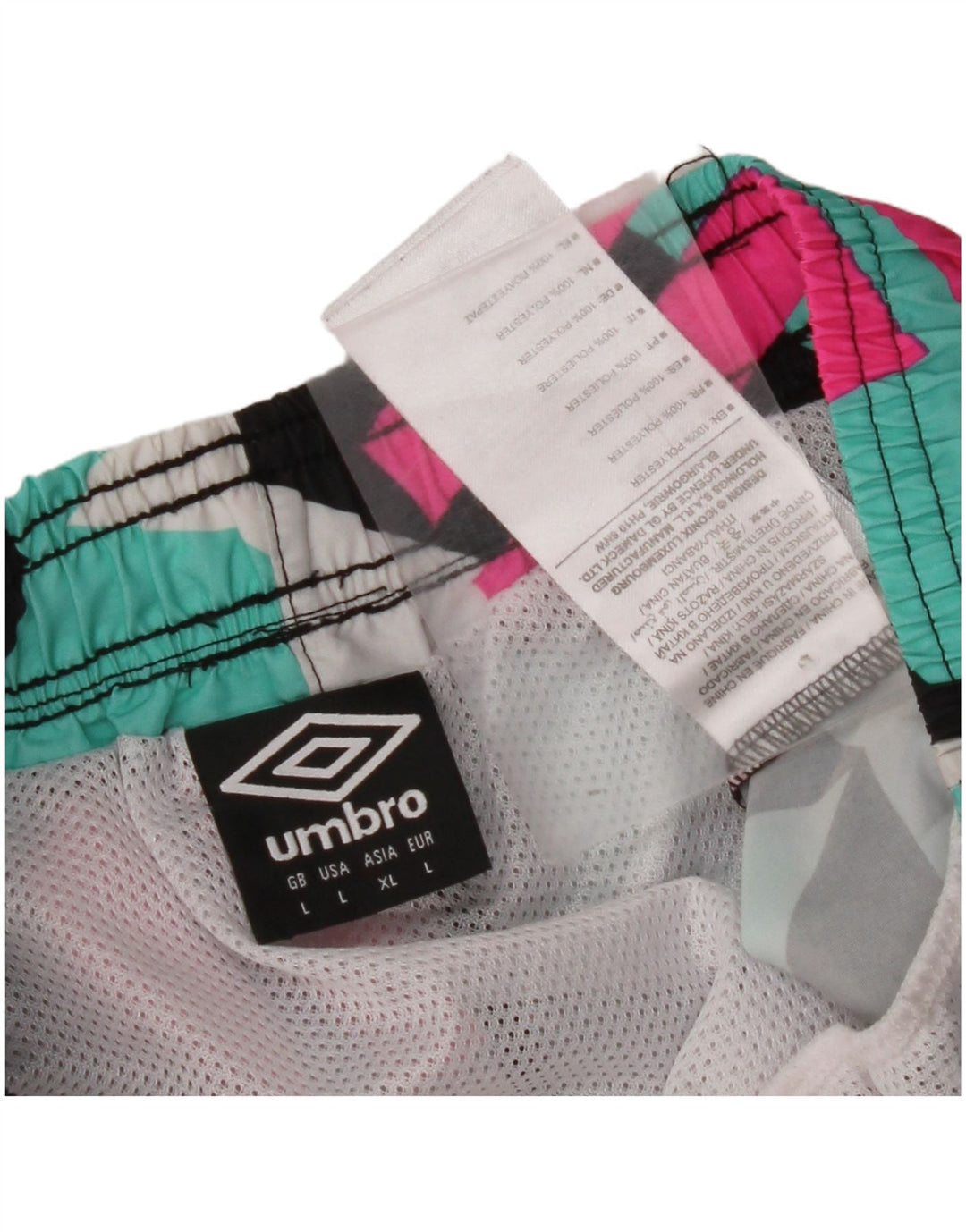 UMBRO Pantaloncini da bagno da uomo Grandi poliestere geometrico multicolore